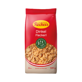 Recheis Naturgenuss Dinkel Fleckerl gerippt, 400 Gramm